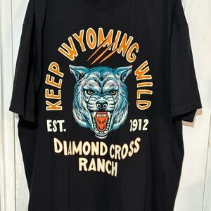 DIAMOND CROSS RANCH Black Graphic T-Shirt .